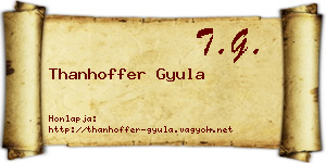 Thanhoffer Gyula névjegykártya