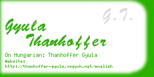 gyula thanhoffer business card